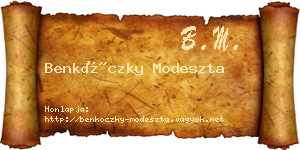 Benkóczky Modeszta névjegykártya